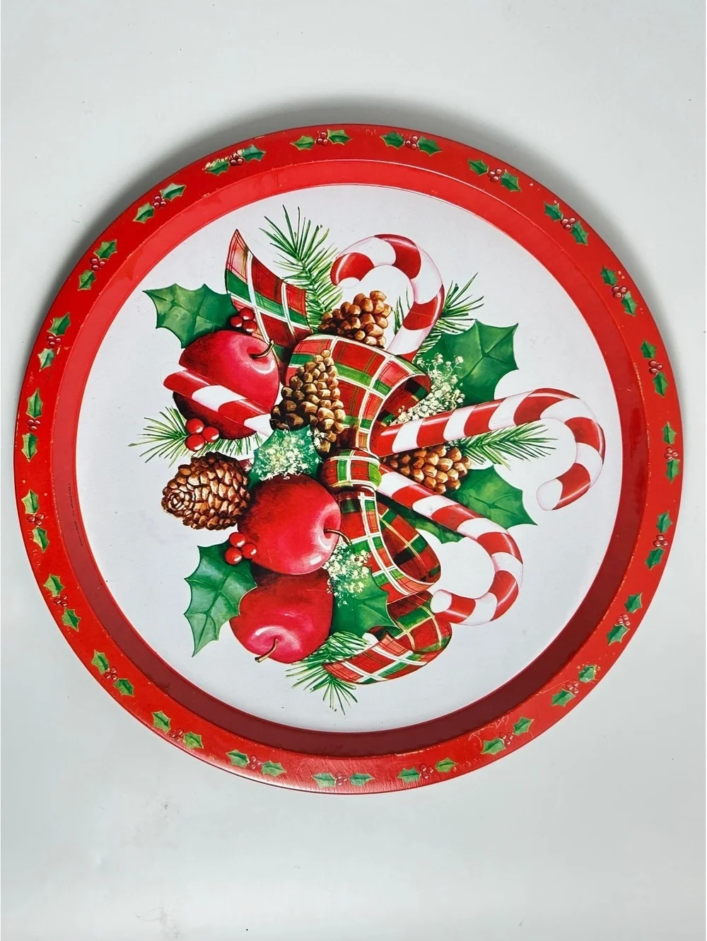 Vintage Metal Christmas Serving Tray